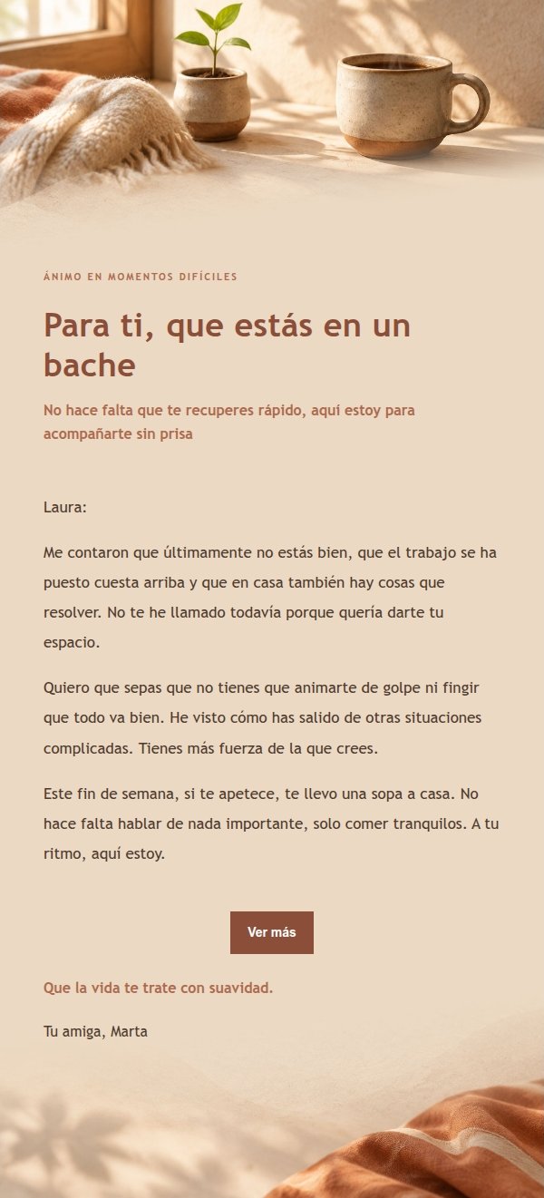 Carta de Ánimo en Tonos Terracota