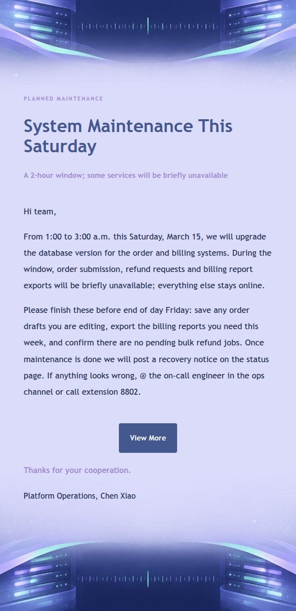 Lilac Navy IT Maintenance Notice