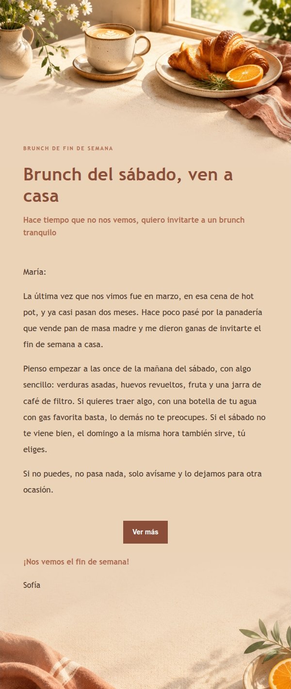 Invitación a Brunch de Fin de Semana Estilo Terracota