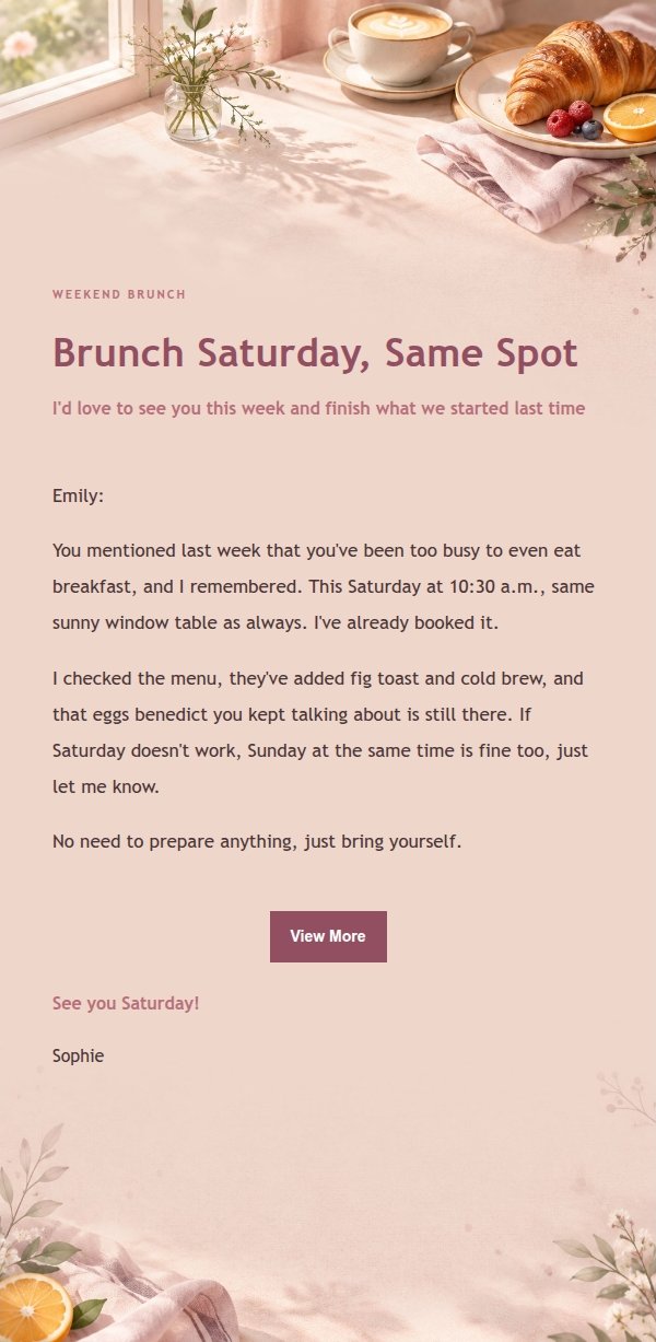 Rose Editorial Weekend Brunch Invite