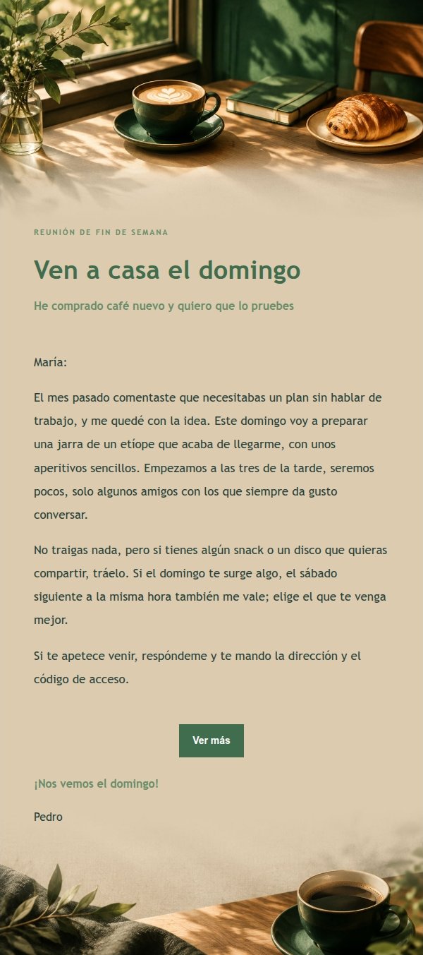 Invitación a Café Estilo Bosque Cobre 2