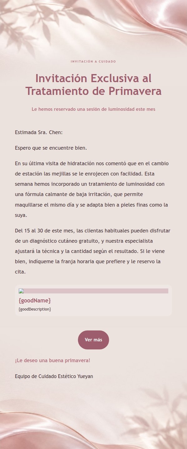 Carta de Cuidado Estético Perla y Rosa