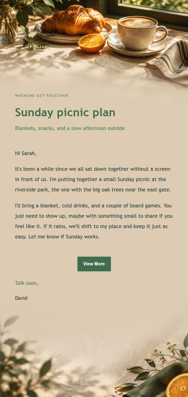 Forest Copper Weekend Brunch Invite 2