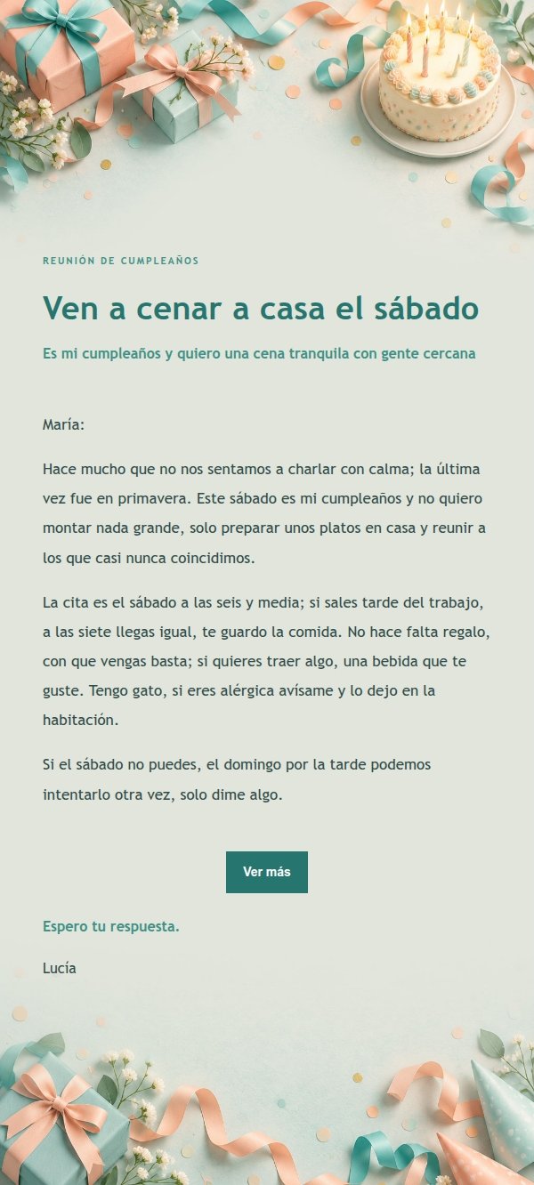 Invitación Cumpleaños Melocotón Verde
