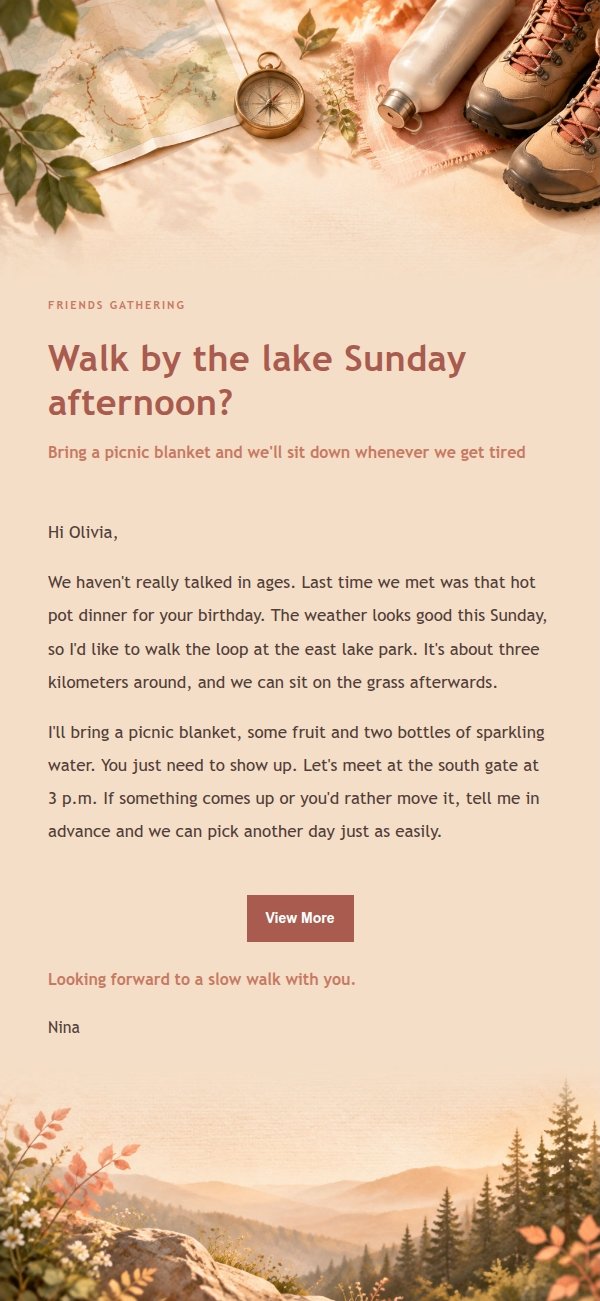 Coral Champagne Light Hike Invitation 2