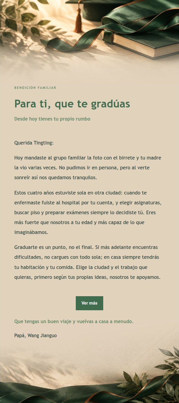 Carta de Felicitación de Graduación Estilo Bosque Cobre 2