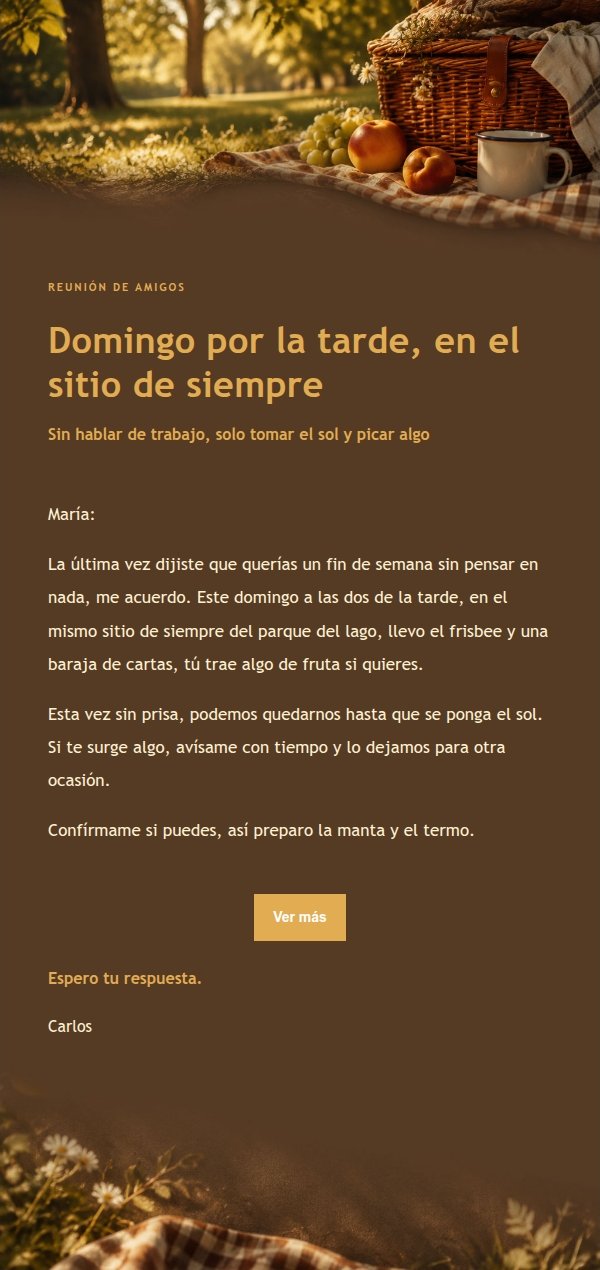Invitación a Picnic en el Parque Estilo Carbón y Ámbar 2
