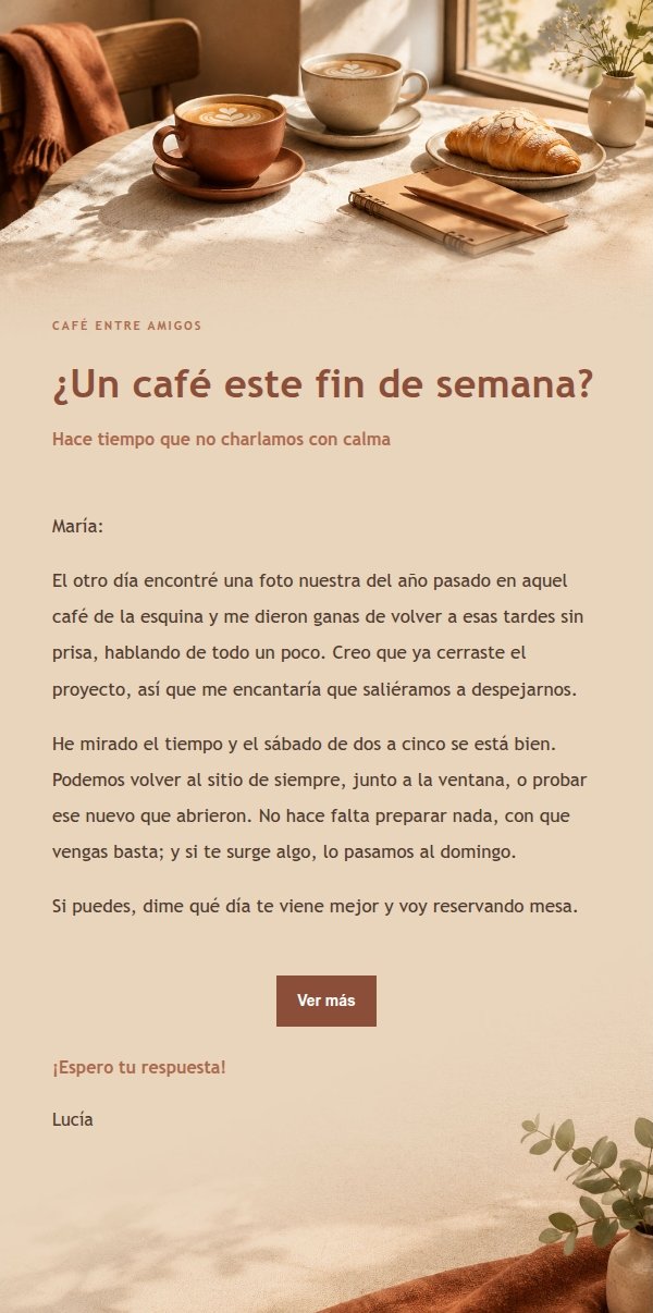 Invitación Café Estilo Terracota