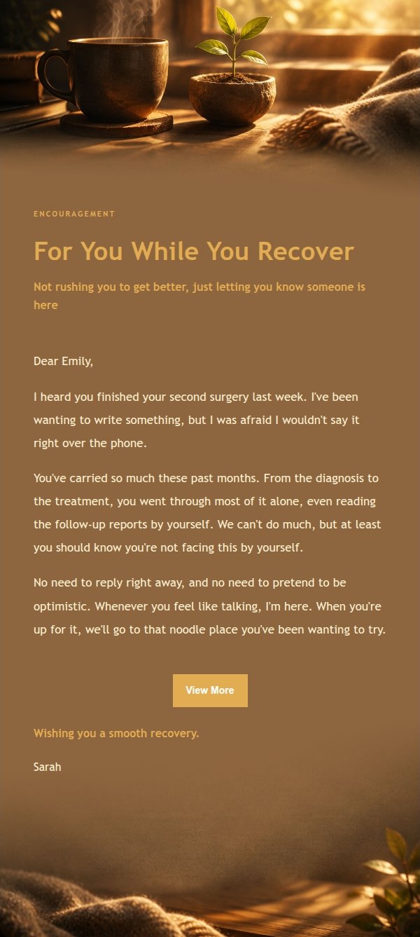 Charcoal Amber Encouragement Letter