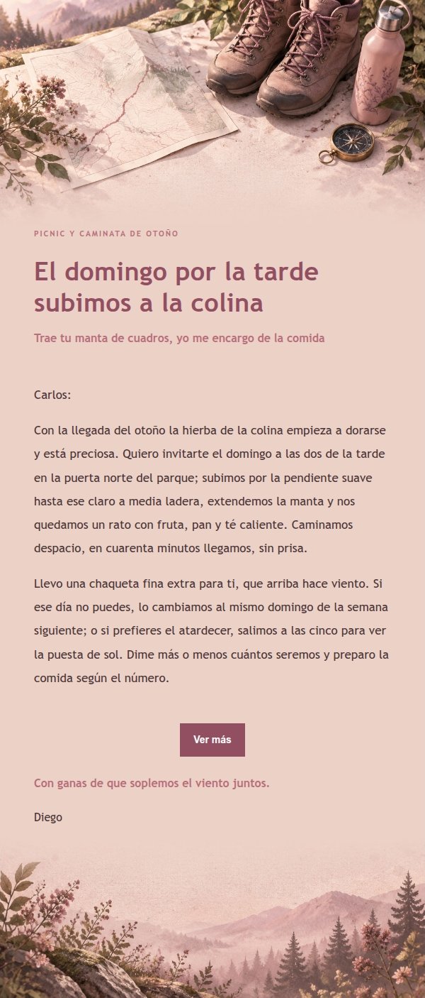 Invitación a Caminata Ligera Estilo Editorial Rosa 2