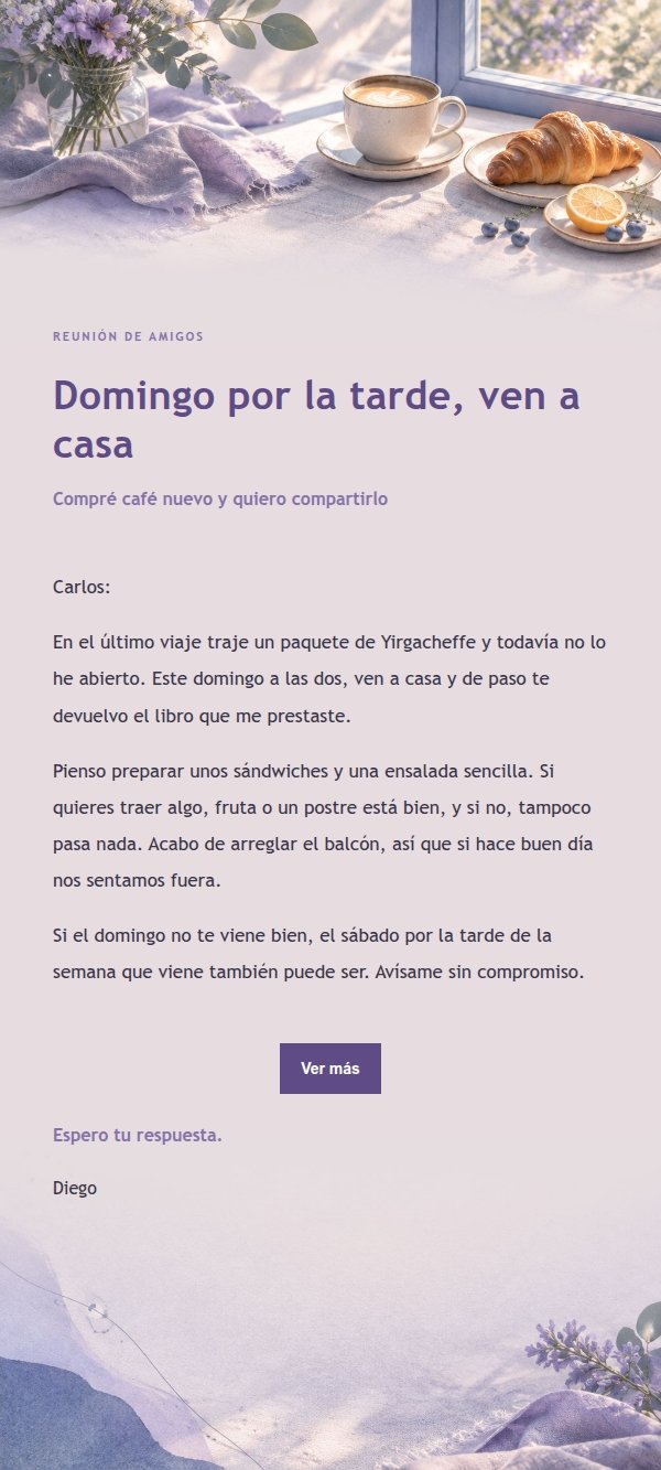Invitación a Brunch de Fin de Semana en Lila Tinta 2