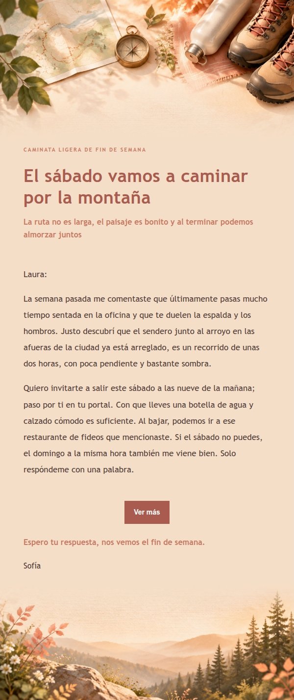 Invitación a Caminata Ligera Coral Champagne