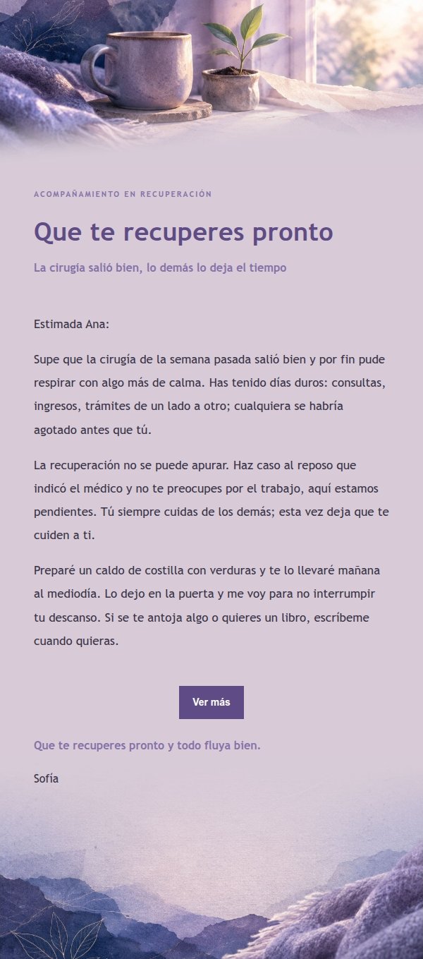 Carta de Ánimo en Tonos Lila 2