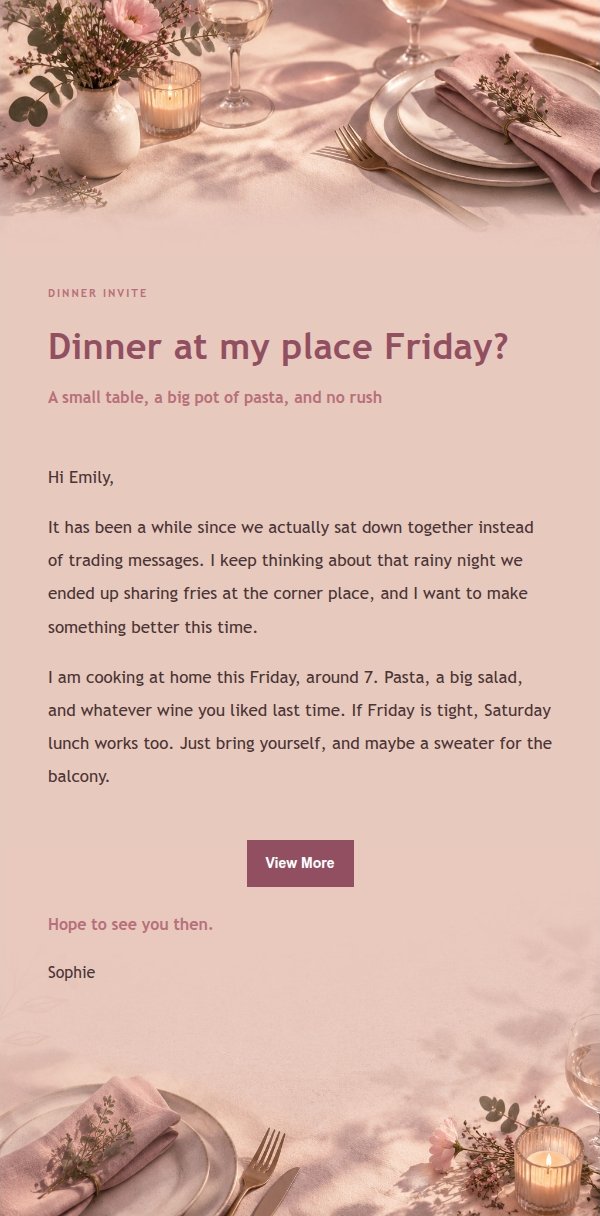 Rose Editorial Dinner Invite