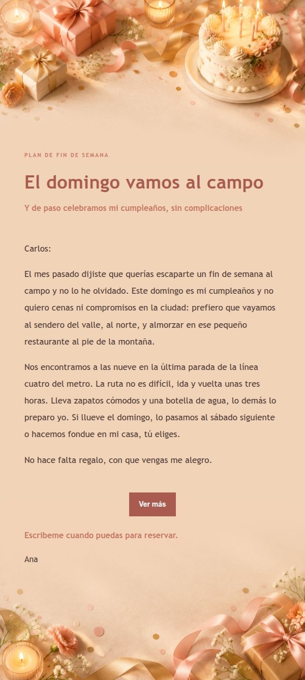 Invitación de Cumpleaños Coral Champagne 2