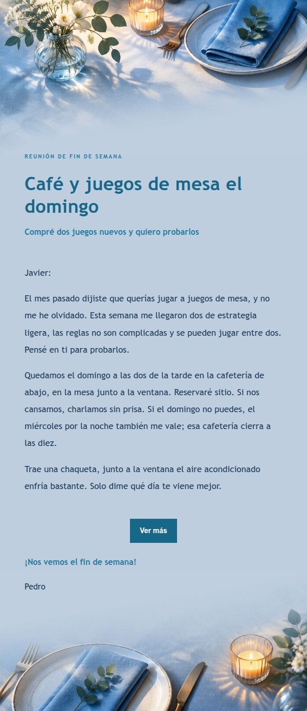 Invitación a Cena de Amigos en Azul Cobalto 2