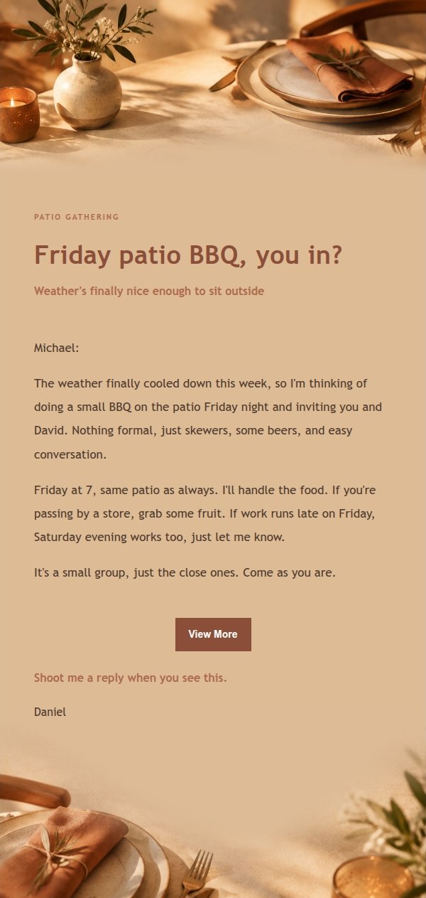 Terracotta Cream Friends Dinner Invite 2
