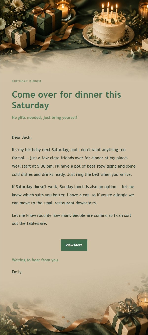 Forest Copper Birthday Invite