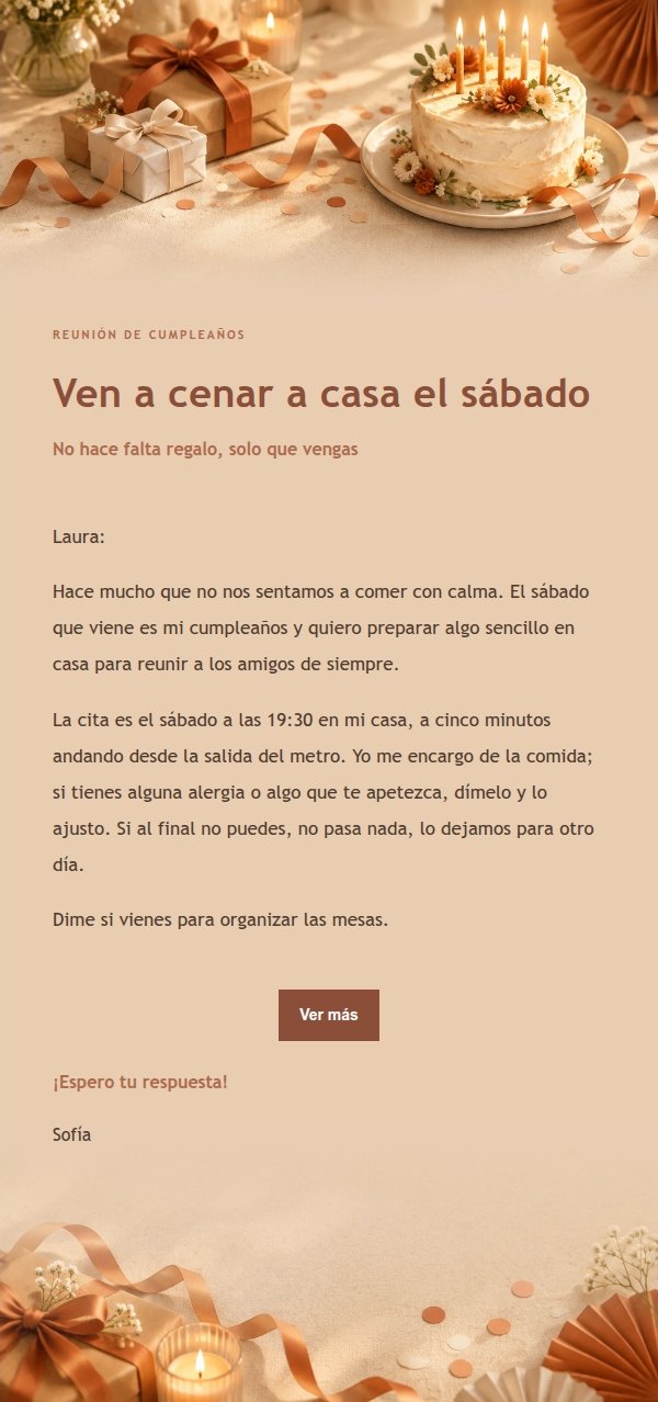Invitación de Cumpleaños Estilo Terracota