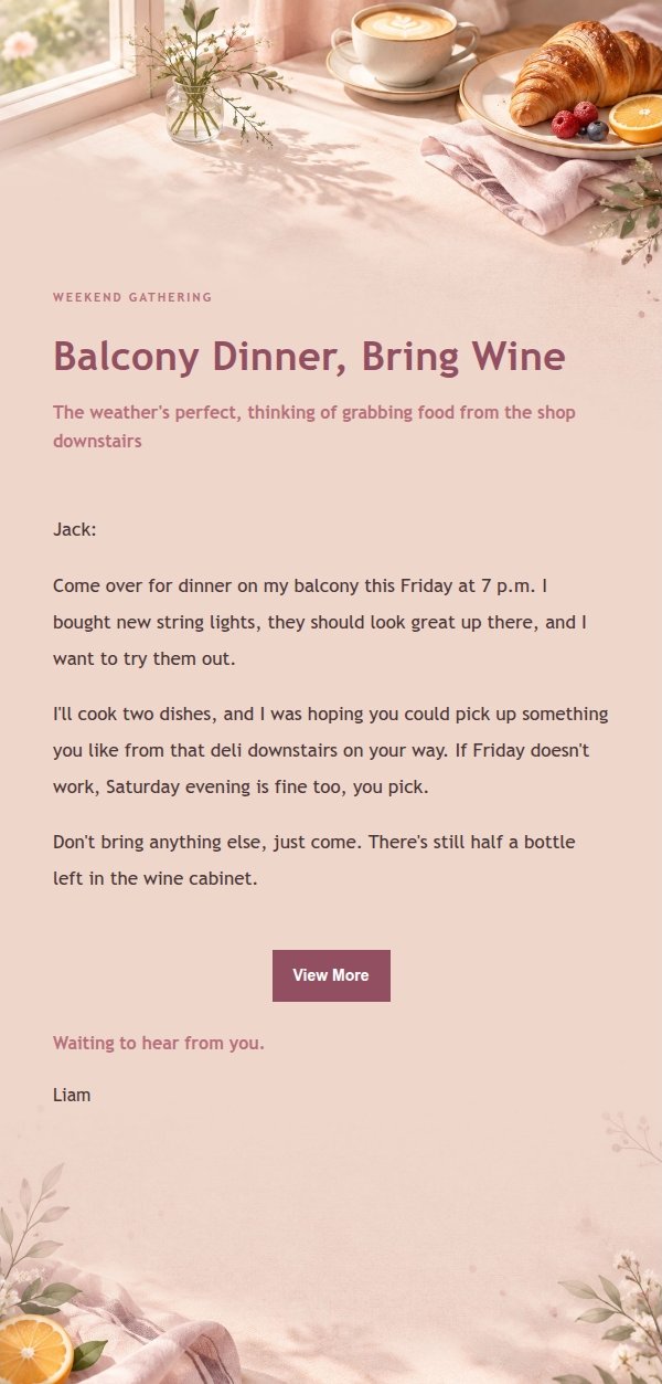 Rose Editorial Weekend Brunch Invite 2
