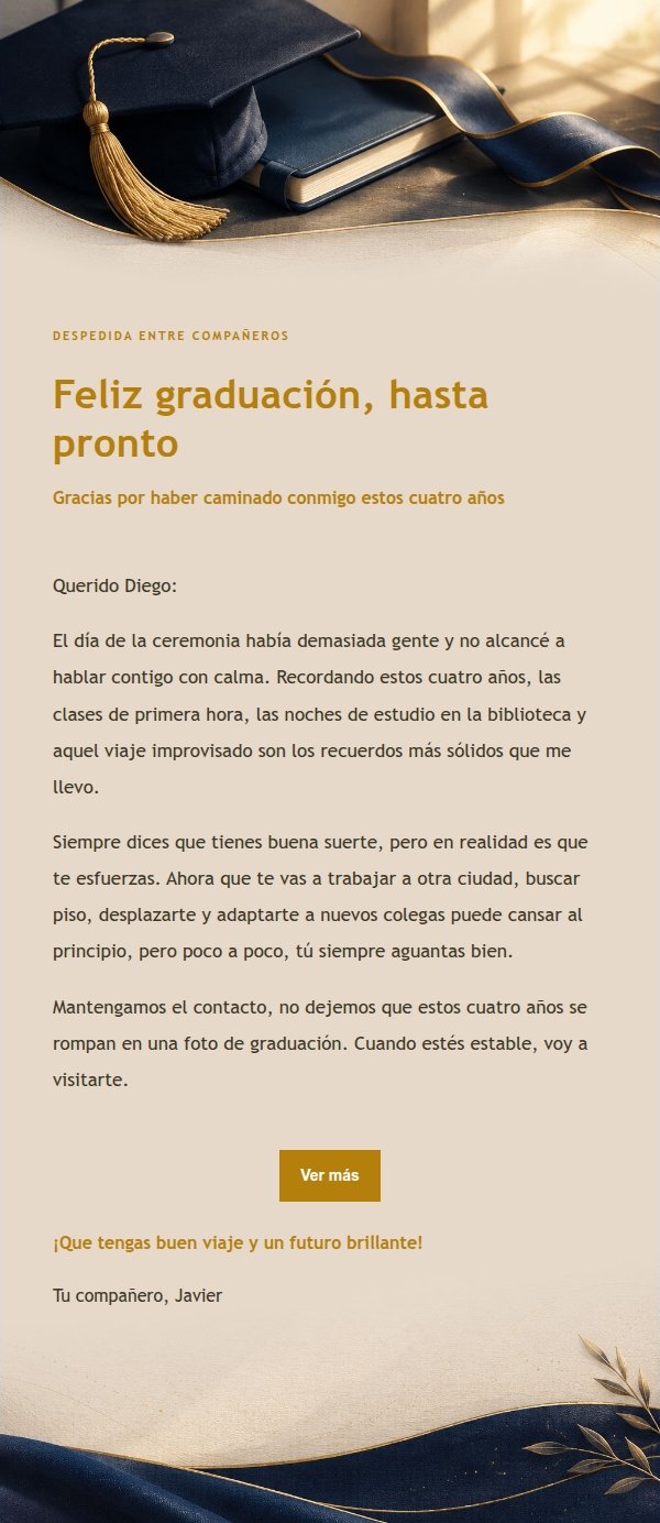 Carta de Felicitación de Graduación Azul y Oro 2