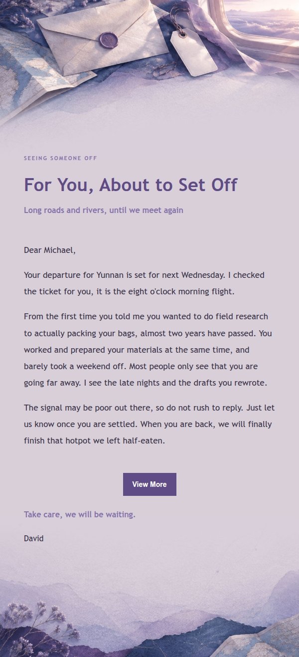 Lilac Ink Farewell Letter 2
