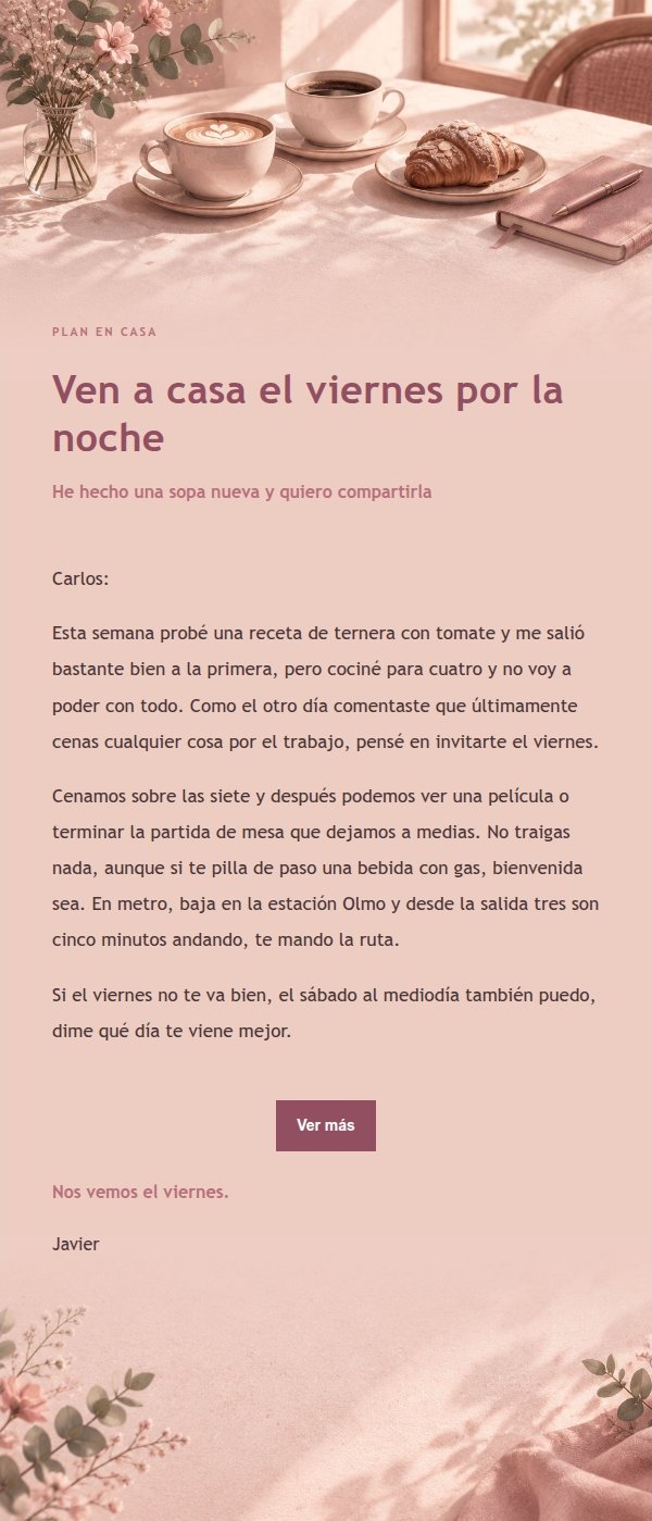 Invitación Café Estilo Editorial Rosa 2
