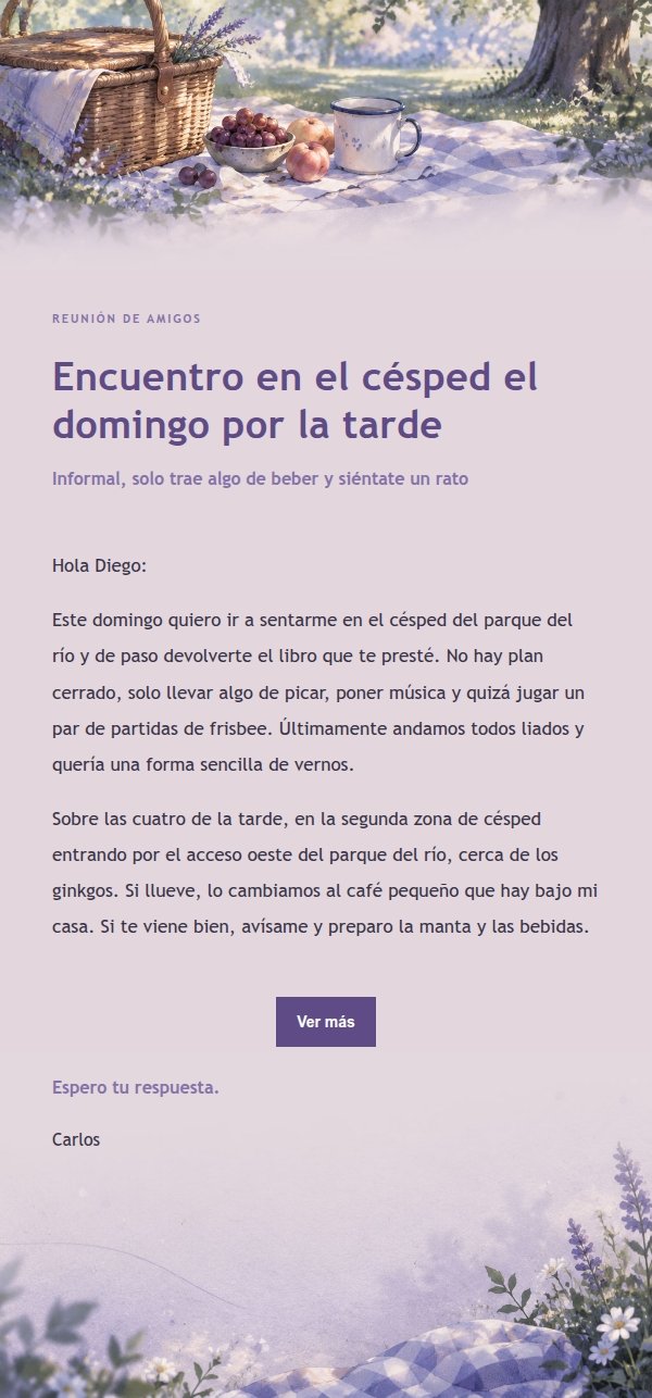 Invitación a Picnic en el Parque Estilo Lila Tinta 2