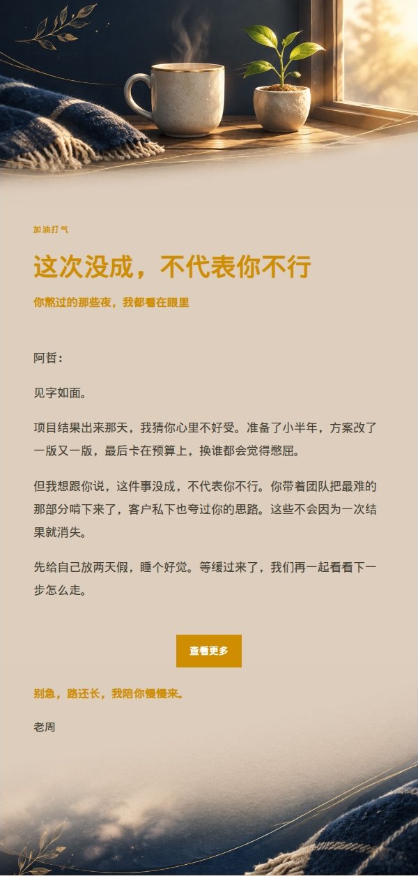 深蓝鎏金低谷鼓励信 2