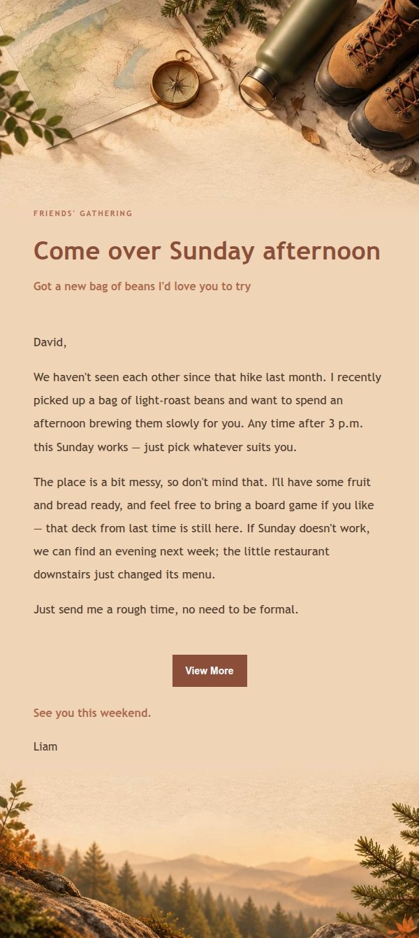 Terracotta Cream Casual Hike Invite 2