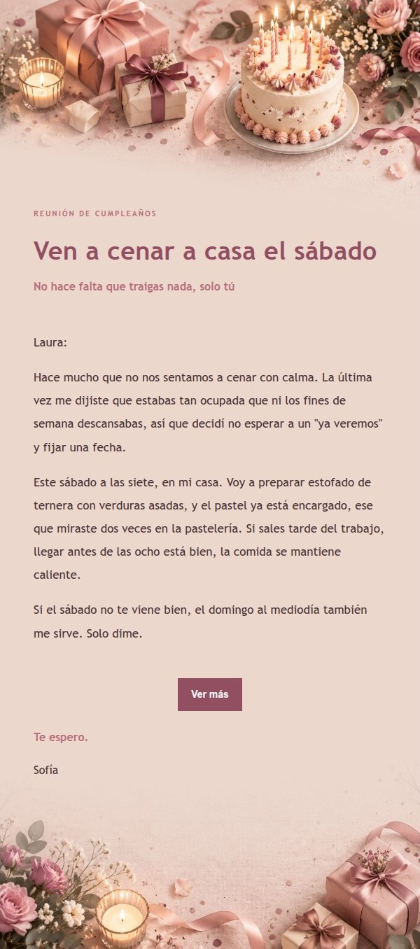 Invitación de Cumpleaños Estilo Editorial Rosa