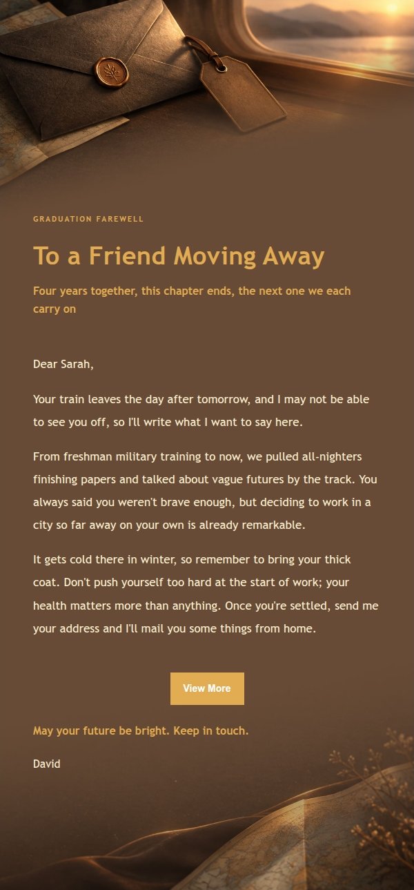 Charcoal Amber Farewell Email 2