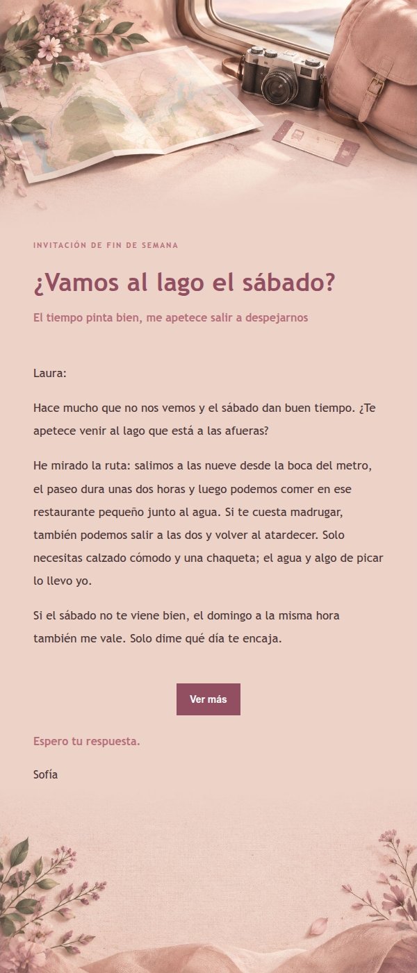 Invitación de fin de semana estilo editorial rosa