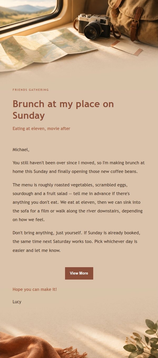 Terracotta Cream Weekend Getaway Invite 2