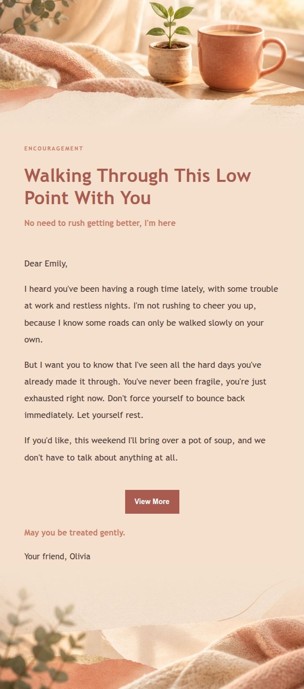 Coral Champagne Encouragement Letter