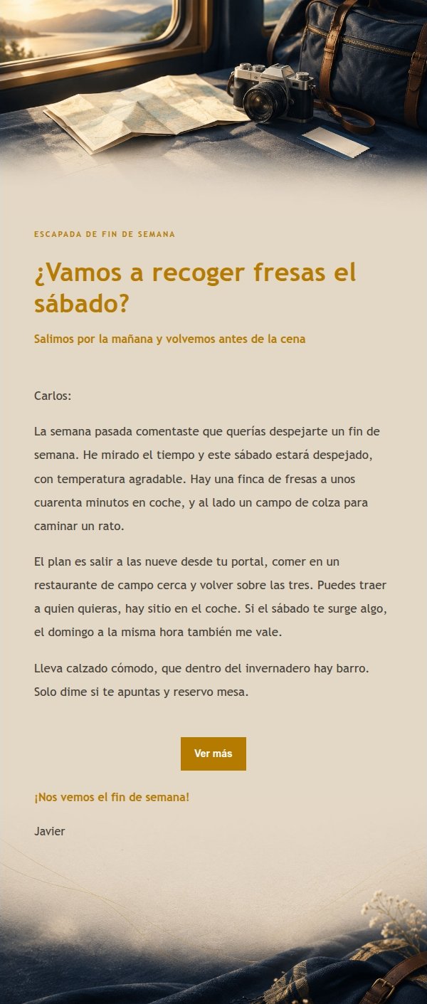 Invitación de Escapada de Fin de Semana Azul y Dorado