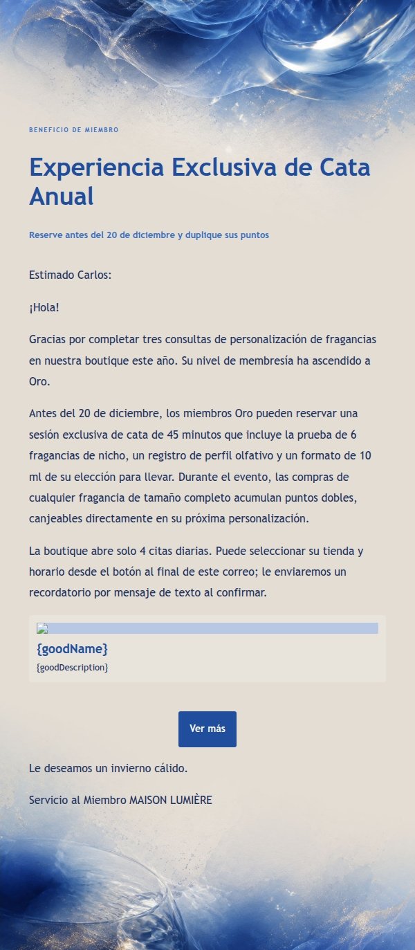Correo de Lanzamiento de Fragancia Marfil y Cobalto 2