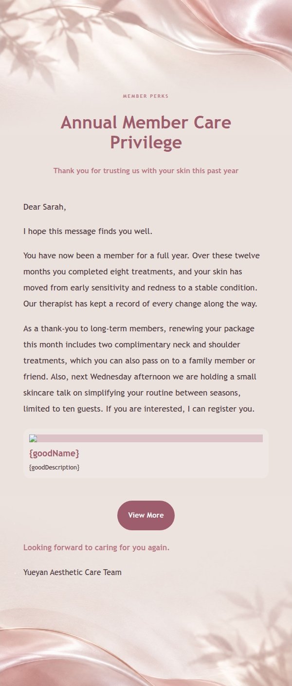 Pearl Rose Aesthetic Care Email 2