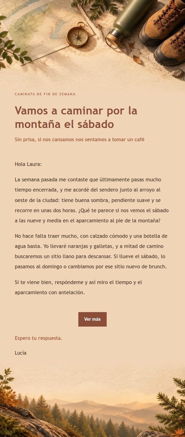 Invitación a Caminata Ligera Estilo Terracota