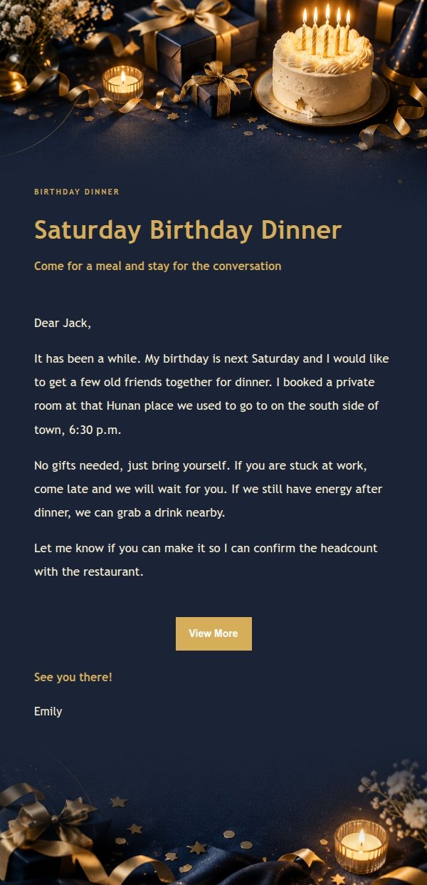 Midnight Blue Birthday Invite