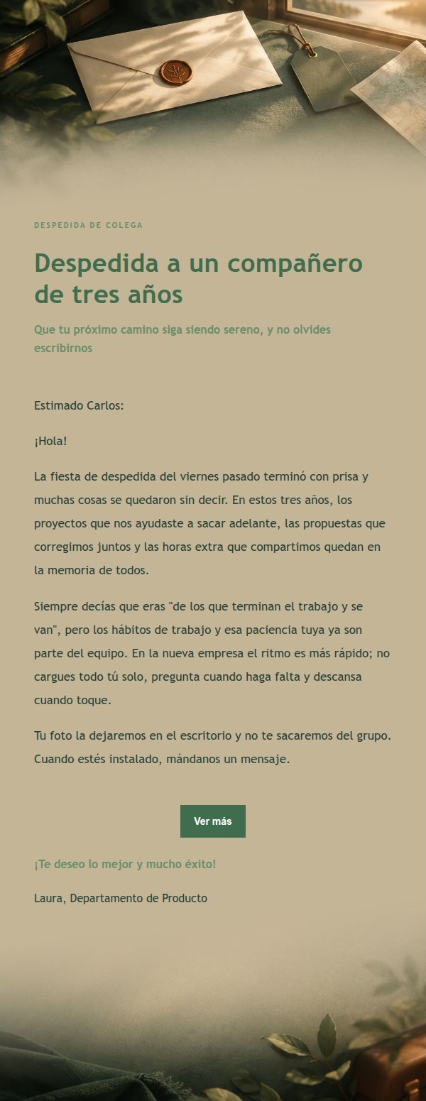 Carta de Despedida Bosque Cobre