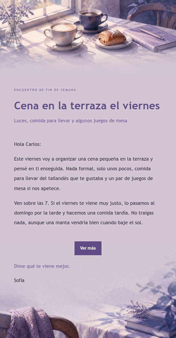 Invitación Café Estilo Lila 2