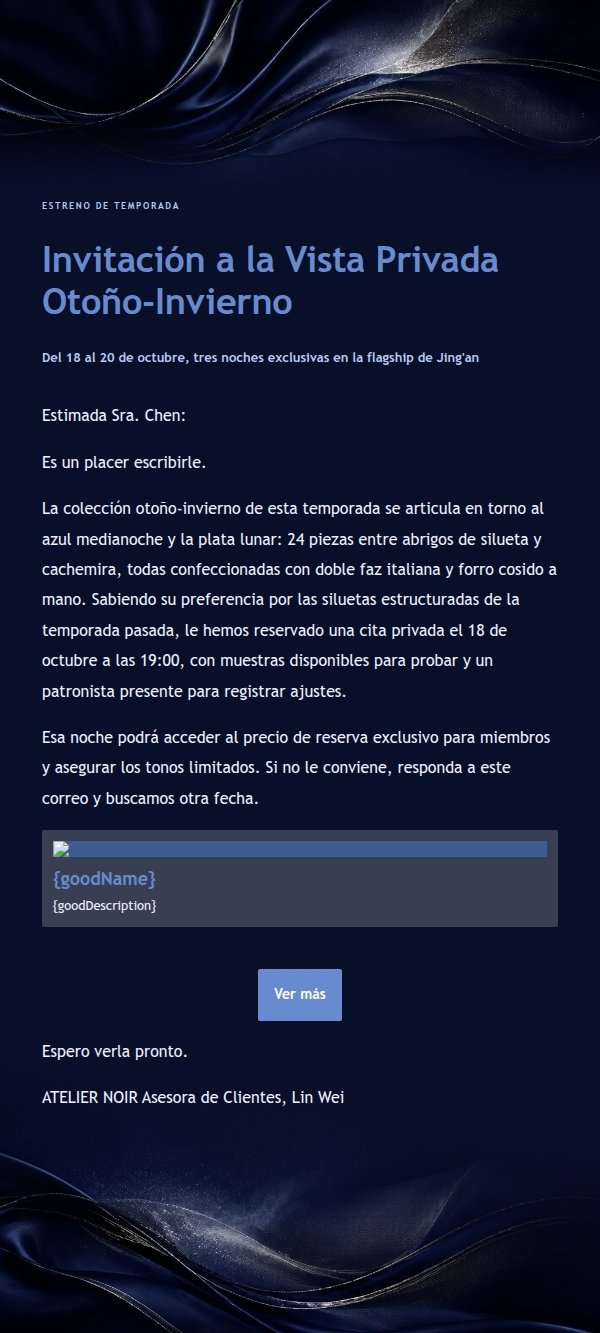 Nueva Colección de Alta Costura Azul Medianoche