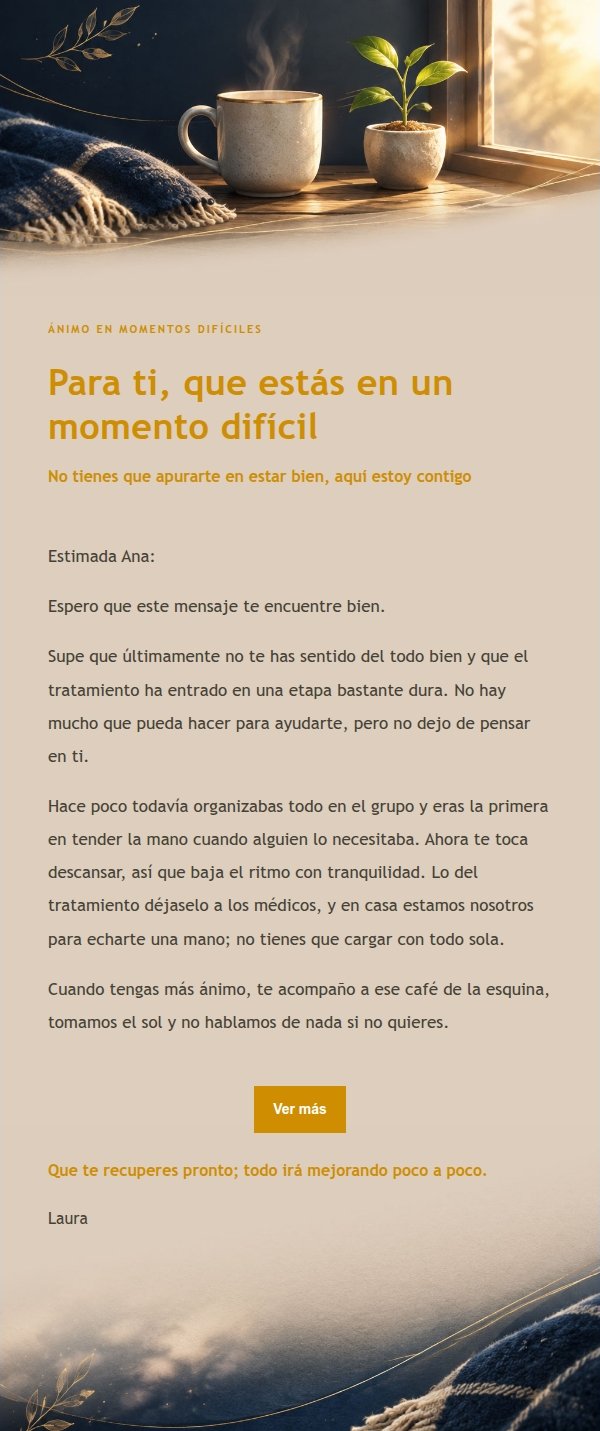 Carta de Ánimo Azul Profundo y Dorado