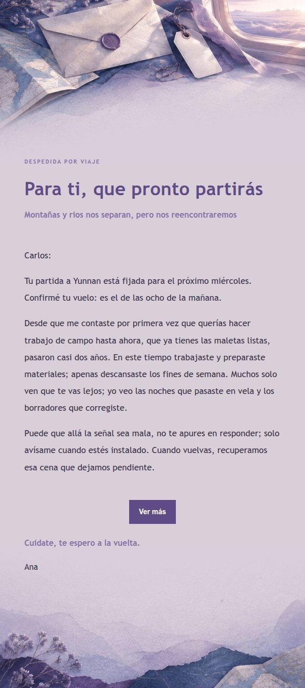 Carta de Despedida en Tinta Lila 2