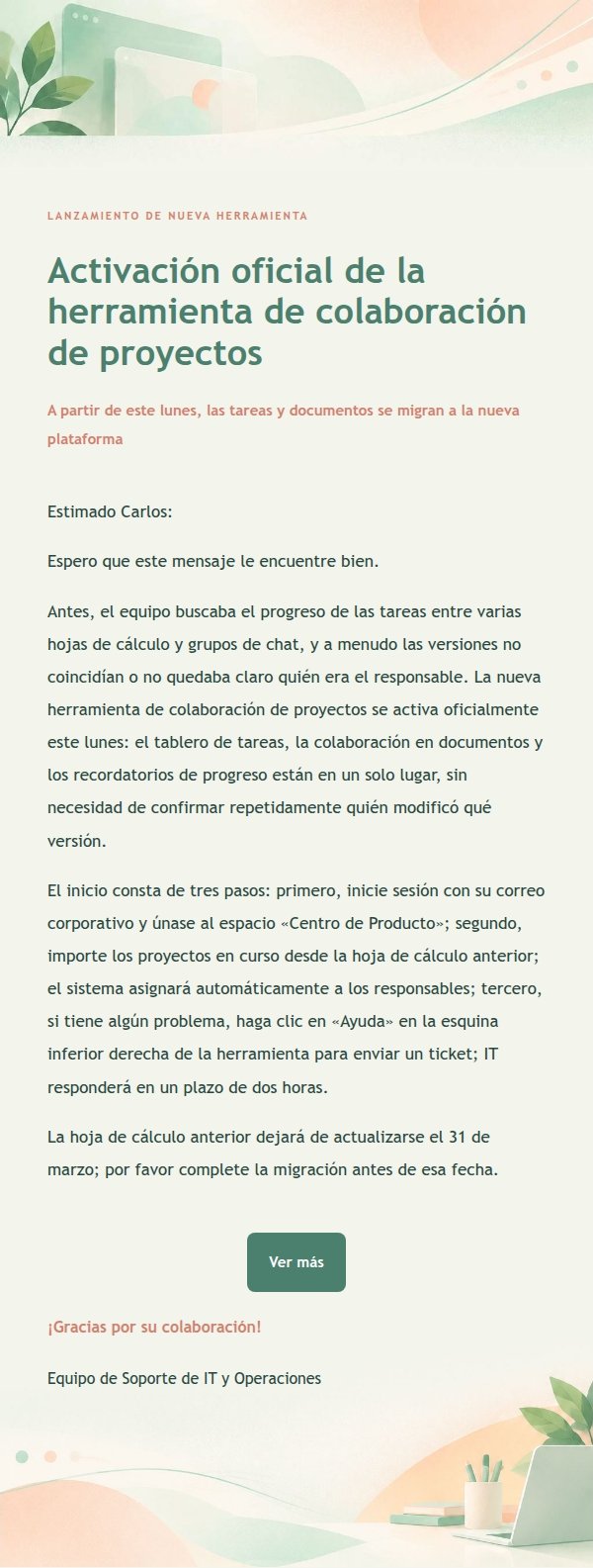 Guía de Activación de Nueva Herramienta Menta y Melocotón
