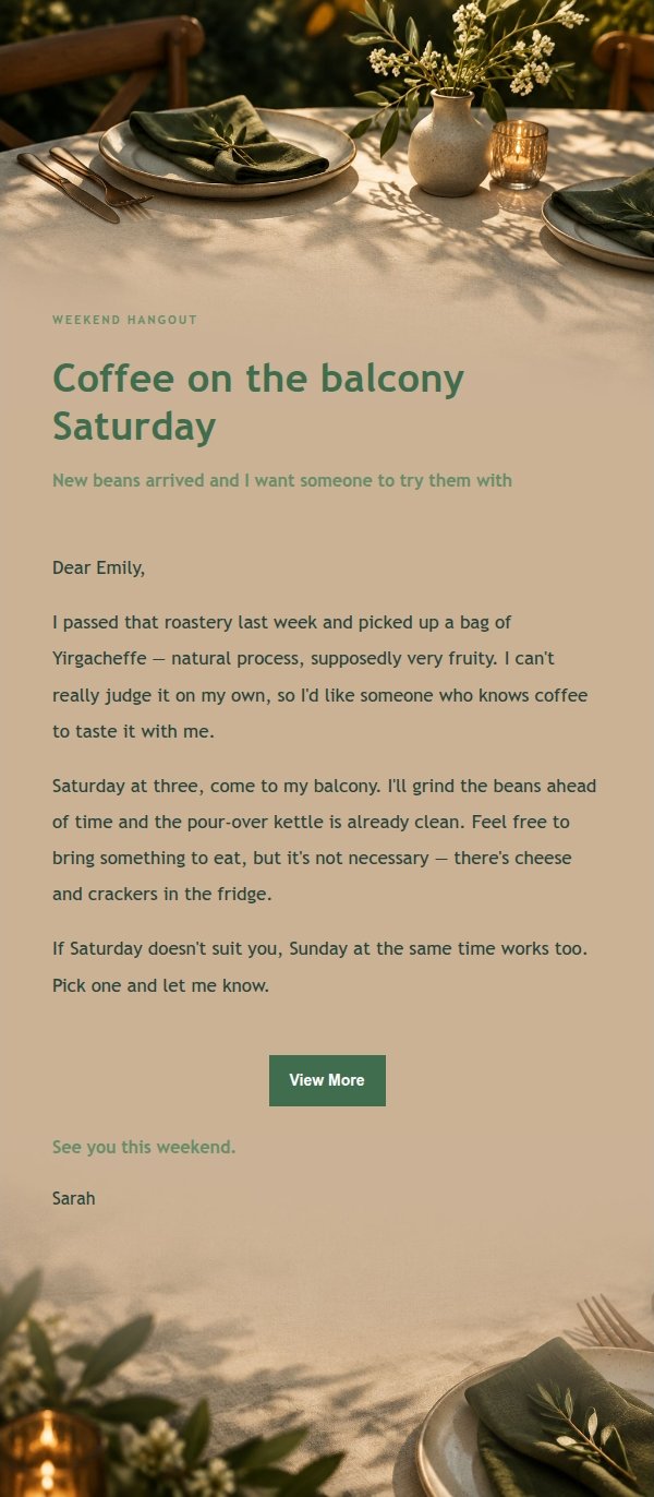 Forest Copper Friends Dinner Invite 2