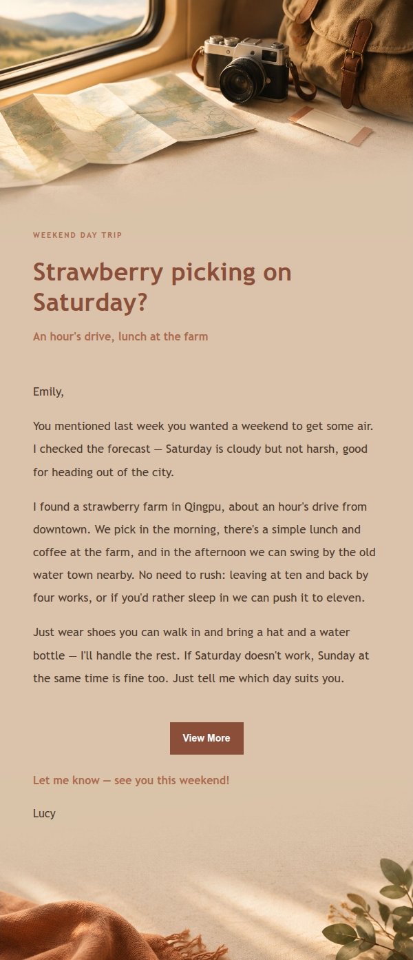 Terracotta Cream Weekend Getaway Invite