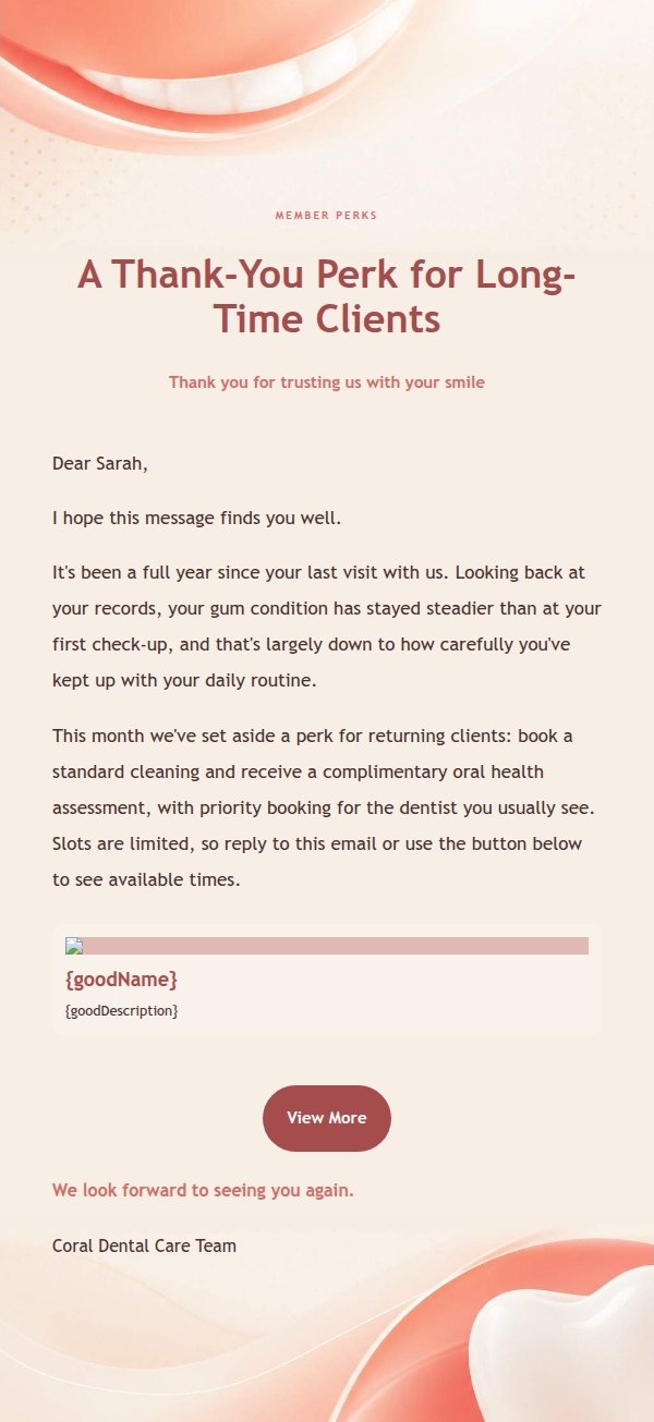 Coral Cream Smile Care Email 2