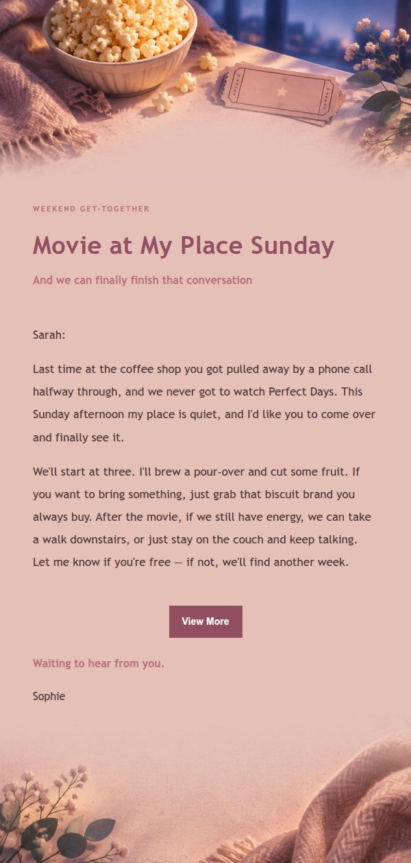 Rose Editorial Movie Night Invite 2